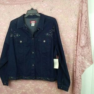 L A Blues Beaded Stretch Denim Jacket